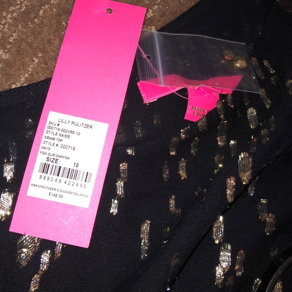 Lilly Pulitzer Fish Clip Sienne top one shoulder size 10 - Picture 4 of 6